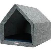 Rexproduct - PetHome Hundehütte mit Liegefläche und Dach Biss und Kratzfest Gute Schalldämmung Umweltfreundlich Größe M (70x52x53) Dunkelgrau und grün