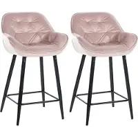 CLP 2er Set Barhocker Gibson 76 Samt pink