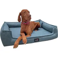 Tierlando Orthopädisches Hundebett GUSTAV SCANDI CHIC Große Hunde XL Hundesofa - Größe: 130x100cm | Farbe: 21 Blau