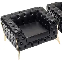 AEA Chesterfield Relax Sessel Schwarz Zeitlos Polster Couch Wohnzimmer Arbeitszimmer