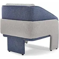 Xl Moebel Gmbh Weiß-Blauer Einsitzer Polster Relaxsessel Designer Wohnzimmer Lehnsessel