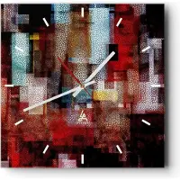 ARTTOR Wanduhr - Quadrat - Glasuhr - Abstraktion modern - 30x30cm - Schleichendes Uhrwerk - Lautlos - zum Aufhängen bereit - Dekoration Modern - Wanddekoration aus Glas - C3AC30x30-3504
