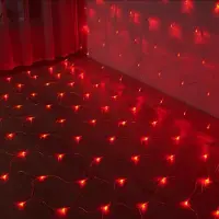 ROSNEK 3X2M LED Lichternetz Lichtervorhang Innen Party Garten Lichterkette Weihnachtsbeleuchtung, Rot