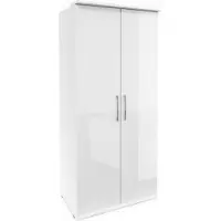 Masseno Drehtürenschrank OTTIMA 90 cm Kleiderschrank Schlafzimmer Schrank 2-türig Weiß