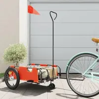 vidaXL Design Fahrradanhänger Orange Oxford-Gewebe und Eisen, Fahrradanhänger 2024 Neu