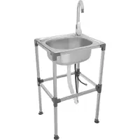 Easybuy Küchenspüle Edelstahlspüle Gastrospüle Freistehende Edelstahl Spüle Silber max 60kg