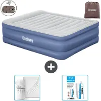 Bestway Luftmatratze - 2-Personen - 152 x 203 x 61 cm - Grau/Blau - Inklusive Zubehör