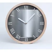 Tulup Holzuhr 30fi cm wanduhr - weiße Spitzen - Metall-Hintergrund
