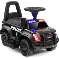 Goplus Kinder Elektroauto Polizei, 6V Kinderfahrzeug mit Megaphon, Sirenengeräuschen und Lichtern, Kinderauto mit Musik, Geschenk für Jungen und Mädchen im Alter von 18-60 Monaten