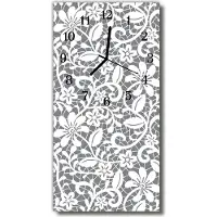 Tulup Glasuhr Wanduhr Küchenuhr Echt-Glas 30x60 Muster Mehrfarbig