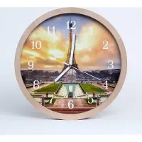 Tulup Holzuhr 20fi cm wanduhr - Eiffelturm Architektur