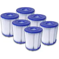 Bestway 6x Filterkartusche Gr. 1 58093 Filter für Pool Swimmingpool Pumpen, Durchmesser 8 cm, Höhe 9 cm