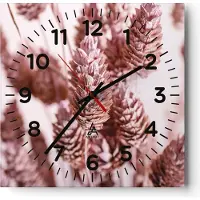 ARTTOR Wanduhr - Quadrat - Glasuhr - Getrocknet Blume Eco - 30x30cm - Schleichendes Uhrwerk - Lautlos - zum Aufhängen bereit - Dekoration Modern - Wanddekoration aus Glas - C4AC30x30-4912
