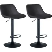 CLP 2er Set Barhocker Loft Samt schwarz