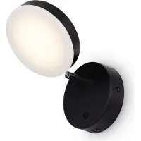 Licht-Erlebnisse Wandspot Metall LED dimmbar verstellbar Schwarz rund warmweißes Licht 3000 K 550 lm Modern Wandlampe