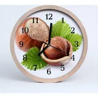 Tulup Holzuhr 30fi cm wanduhr - Haselnüsse