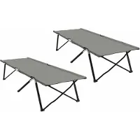 Syfax Klapp Schlafbett fürs Camping 2 pcs Grau 206 x 76 x 74 cm