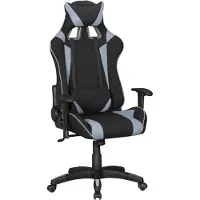Fun-Möbel Drehstuhl Bürostuhl Chefsessel GAMING 1- Stoff - Schwarz / Grau