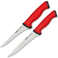Pirge Duo Ausbeinmesser Profi Messer Set 2 TLG - Rutschfester Griff - 12,5 cm und 16,5 cm Ausbeinmesser Set - Schlachtermesser