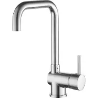 Sanicomfort Küchenarmatur PRAG chrom – Niederdruck Spültischarmatur mit Einhebelmischer & 360° schwenkbarem Auslauf – Wasserhahn für Küche, geeignet für Boiler & Untertischgeräte