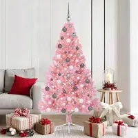 vidaXL Möbel Weihnachtsbaum mit dekorativen Saitenlichtern Rosa 180 cm - Weihnachtsgirlanden 3397075