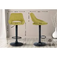CLP 2er Set Barhocker Milet Stoff B grün