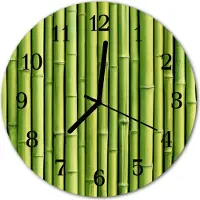 Tulup Glasuhr Wanduhr Küchenuhr Echt-Glas 30fi cm Bambus grün