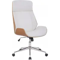 In And OutdoorMatch Premium Bürostuhl Johnnie - Weißes Kunstleder - Höhenverstellbar 44 - 52 cm - Ergonomisch - Luxe