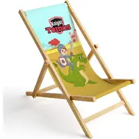 Ferocity Kinder Holz-Liegestuhl Personalisierbar Klappbar Klappliegestuhl Sonnenliege Strandstuhl Wechselbezug Motiv Ritter [119]