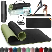 Kesser Gymnastikmatte mit Tragegurt rutschfest TPE Yogamatte Gepolstert & rutschfest Fitnessmatte , 183 x 61 Trainingsmatte für Fitness Sportmatte, Pilates & Gymnastik Workout extradick