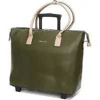 Olivia Lauren Damen Trolley Lehrertasche, Aktentasche auf Rollen Dunkel Grün/Beige Bowatex