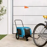 vidaXL Design Fahrradanhänger Hunde Blau und Schwarz Oxford-Gewebe & Eisen, Fahrradanhänger 2024 Neu