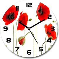 Tulup Wanduhr aus Glas 30fi Glasbild Glasuhr Gehärtetes Glas - schwarze-zeiger - Maki