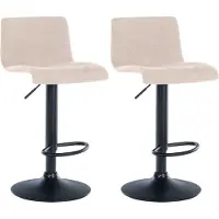 CLP 2er Set Barhocker Branford Stoff creme