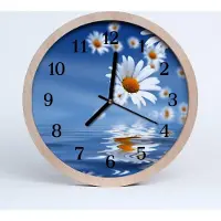 Tulup Holzuhr 30fi cm wanduhr - Natur Blume