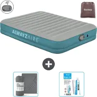 Bestway Luftmatratze Alwayszair - 2-Personen -152 x 203 x 36 cm - Grau/Blau - Inklusive Zubehör