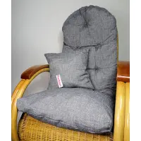 Rattani Auflage/Polster für Schaukelstuhl, Liegestuhl, Ersatzpolster Gr. 130 x 50 x 12 cm + Zierkissen Stoff Nuevo Loneta - EU