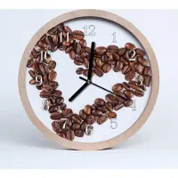 Tulup Holzuhr 30fi cm wanduhr - Kaffeebohnen Küche