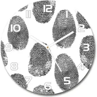 Tulup Wanduhr aus Glas 30fi Glasbild Glasuhr Gehärtetes Glas - weisse-zeiger - Fingerprints
