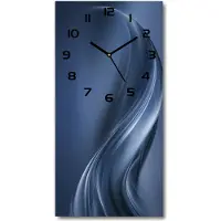 Tulup Wanduhr aus Glas – 30x60 cm - Glasbild - Glasuhr - Gehärtetes Glas -Abstrakte Welle