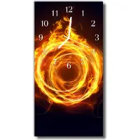 Tulup Glasuhr Wanduhr Küchenuhr Echt-Glas 30x60 Wirbel Mehrfarbig