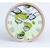 Tulup Holzuhr 25fi cm wanduhr - weiße Spitzen - Kalk und Eis