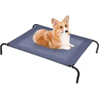 Goplus Hundebett Metall, Haustierbett Garten, Hundeliege Katzenbett Katzenliege Haustierbett Hundesofa Schlafplatz Haustier Liegeplatz Draußen (130x90x20cm)