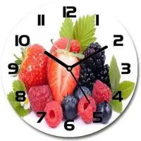 Tulup Wanduhr aus Glas 30fi Glasbild Glasuhr Gehärtetes Glas - schwarze-zeiger - Forest fruits