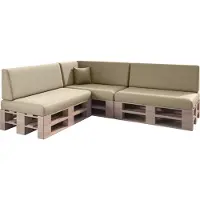 Sunnypillow 8er Palettenkissen Set mit abnehmbarem Bezug Sitzkissen + Rückenkissen Palettenauflage Palettenpolster Indoor / Outdoor | Cremefarben |