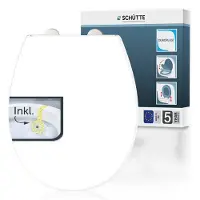 Schutte Duroplast WC-Sitz WHITE, Europe, mit Absenkautomatik und Schnellverschluss, inklusive Duftstein