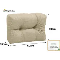 Sunnypillow Palettenkissen für Gartenmöbel - Rückenkissen 60 x 40 cm - Rückenpolster für Bett und Sofa - Palettenpolster für Palettenmöbel - Gesteppte Gartenkissen - Rückenlehne, Kissen Cremefarben
