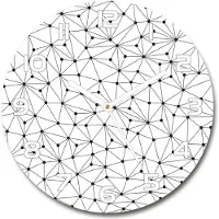 Tulup Wanduhr aus Glas 30fi Glasbild Glasuhr Gehärtetes Glas - weisse-zeiger - Lines and circles