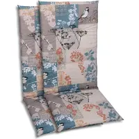 GO-DE Textil, Sesselauflage Hochlehner, 2er-Set, Farbe: taupe, Maße ca.: 118 cm x 48 cm x 5 cm