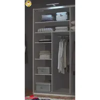 Wimex Inneneinteilung 87cm Zübehör für Kleiderschrank Nachbildung Leinen grau Neu